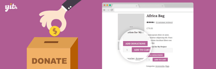 Le plugin YITH WooCommerce Donations.
